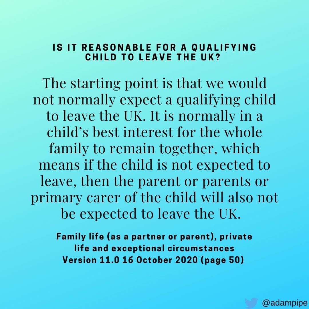 Family life( as a partner or parent), private life and exceptional circumstances Version 11.0 16 October 2020